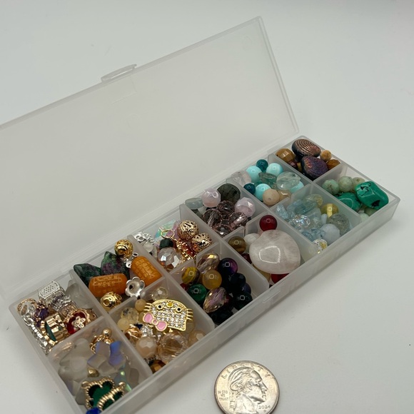 Other - “Jenny Leigh” Bead Mix in Clear Storage Box for Beads and Jewelry